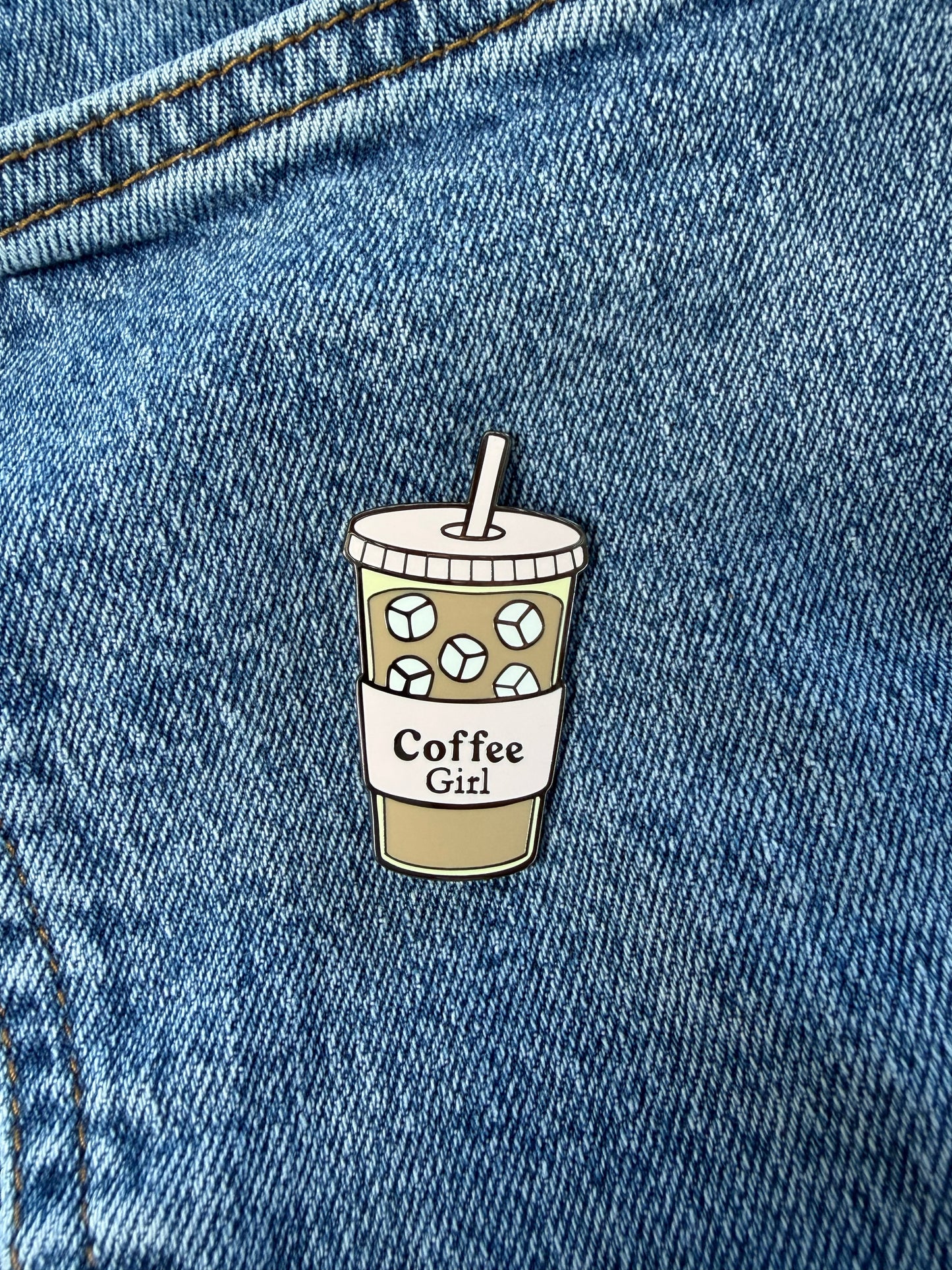 Pink Iced Coffee Enamel Pin