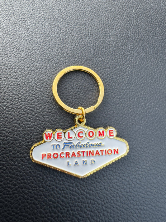 Las Vegas Procrastination Land Keychain