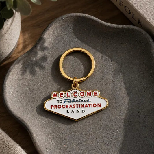 Las Vegas Procrastination Land Keychain