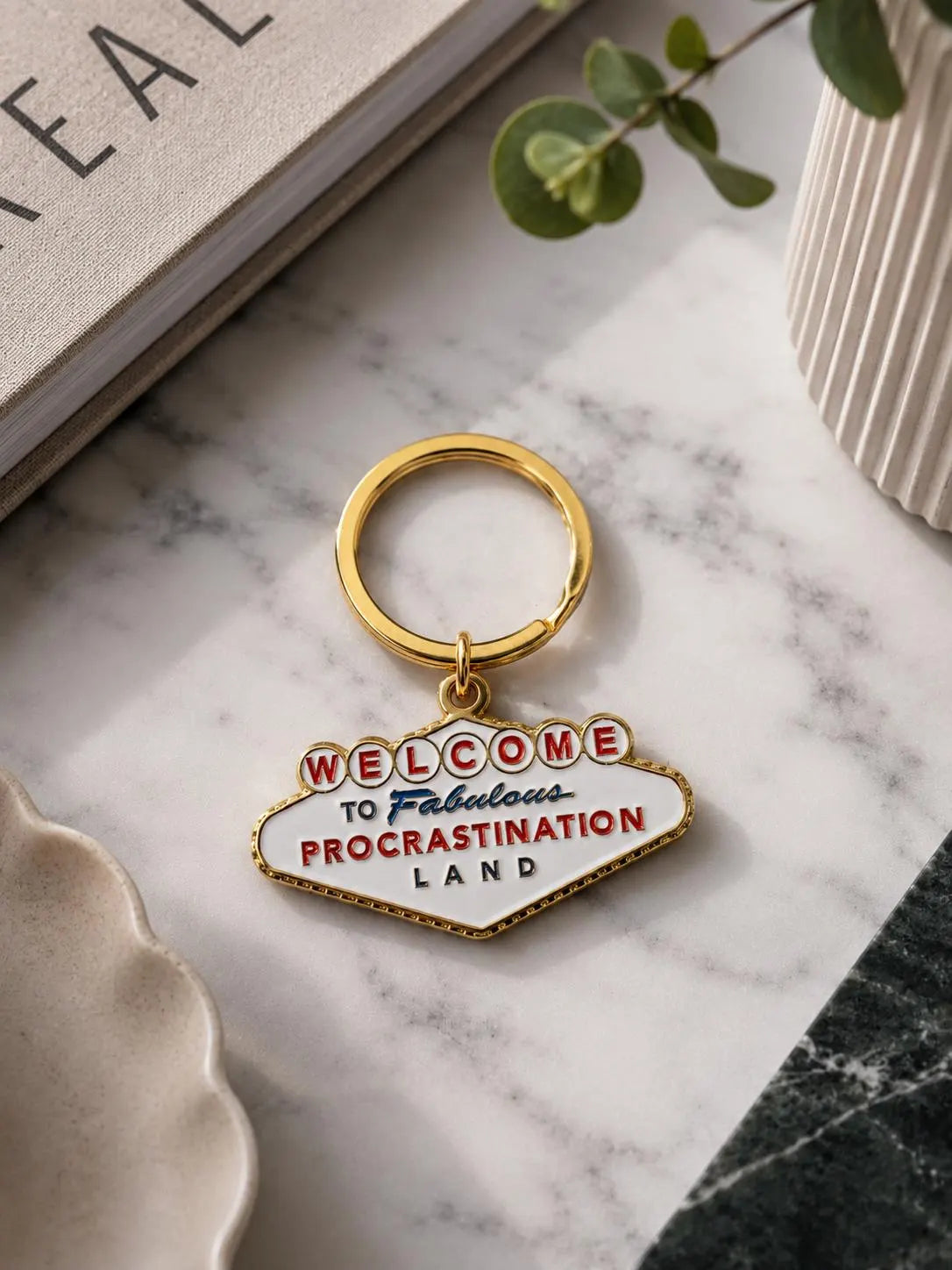 Las Vegas Procrastination Land Keychain